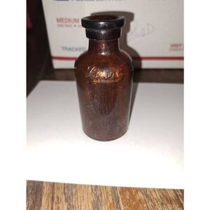 Vintage Antique Amber Glass Lysol Bottle from 1930s Whitall Tatum Made in USA